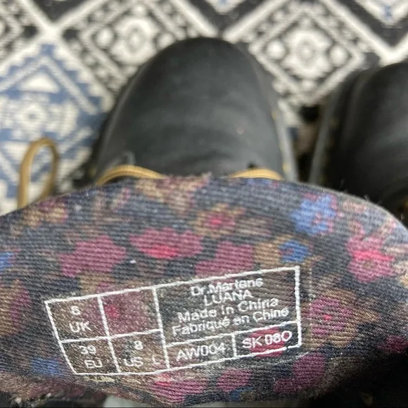 Dr. Martens Luana Black Leather Combat Boots Doc Martens - Picture 6 of 12